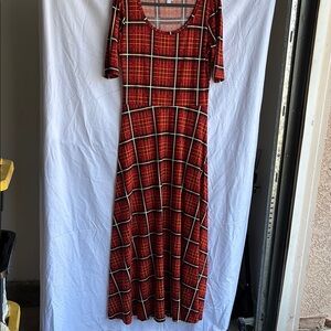 LuLaRoe Red and Black Plaid Maxi Dress